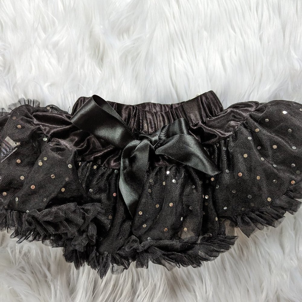 Baby Girl Black Sparkly Tutu Skirt 12-18M - Picture 3 of 8